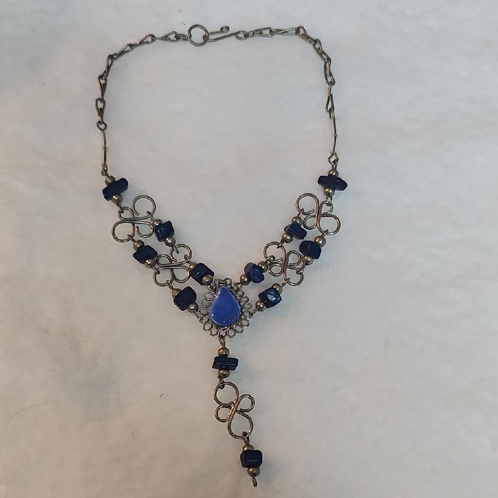 Blue and Silver Ankle Bracelet